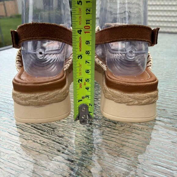 Mariella Women's Suede Cross Strap Stitching Platform Sandals - Picture 8 of 12